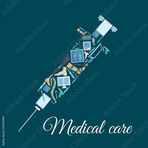 Medical icons shaped as syringe