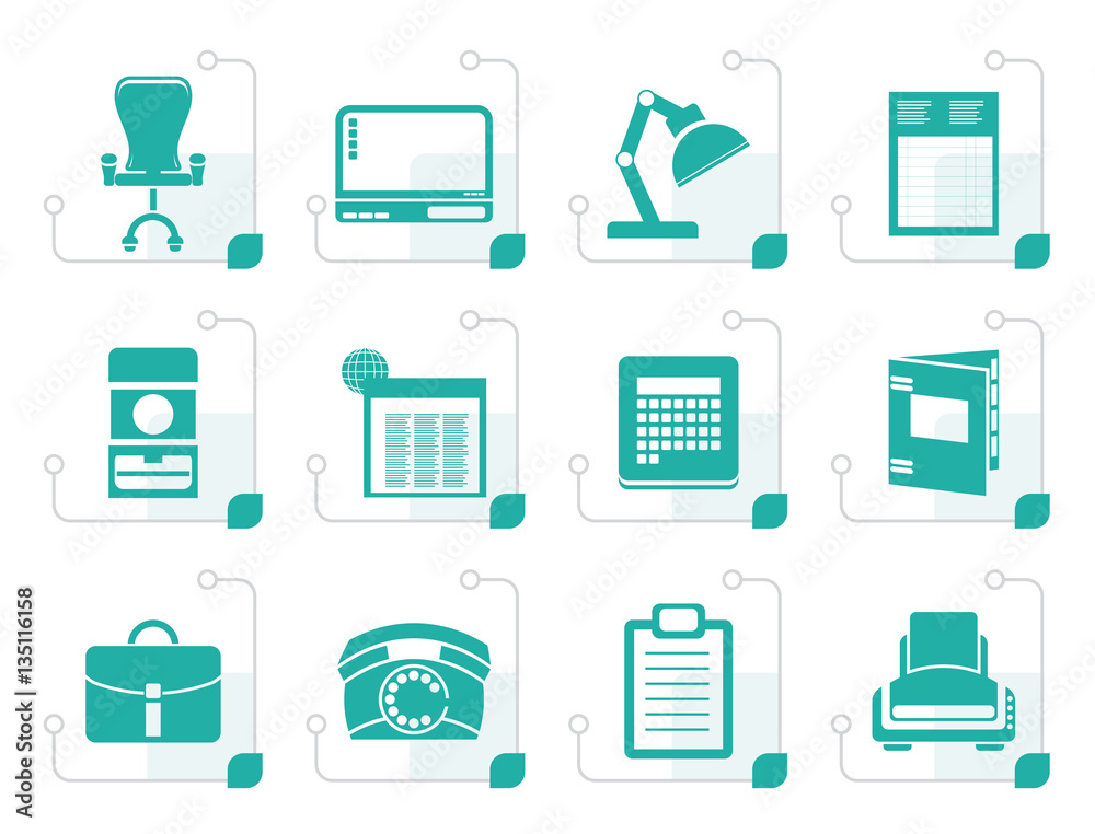 Stylized Simple Business, office and firm icons - vector icon set Stylized Simple Business, office and firm icons - vector icon set