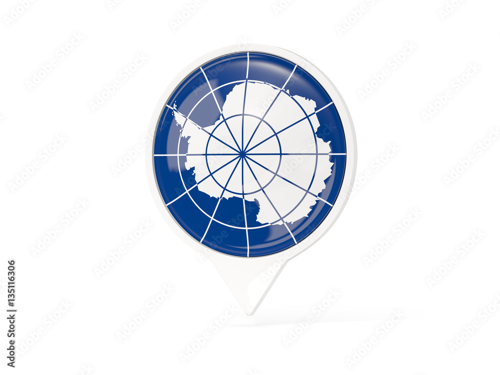 Round white pin with flag of antarctica Round white pin with flag of antarctica