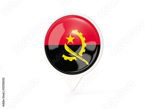 Free Download Round white pin with flag of angola - GFXLoad