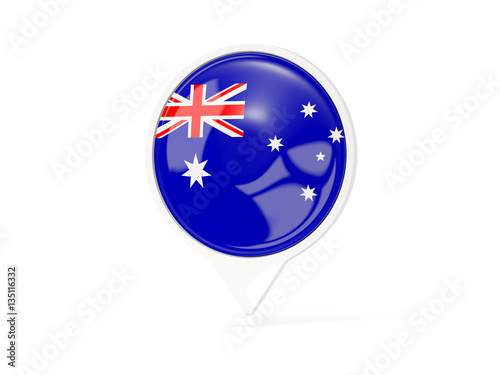 Free Download Round white pin with flag of australia - GFXLoad