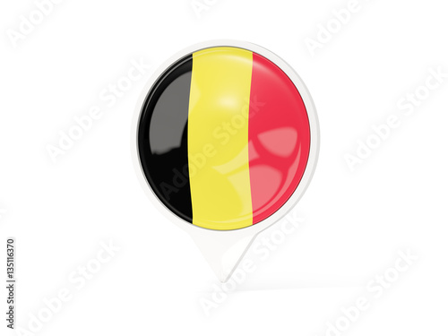 Free Download Round white pin with flag of belgium - GFXLoad