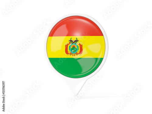 Free Download Round white pin with flag of bolivia - GFXLoad