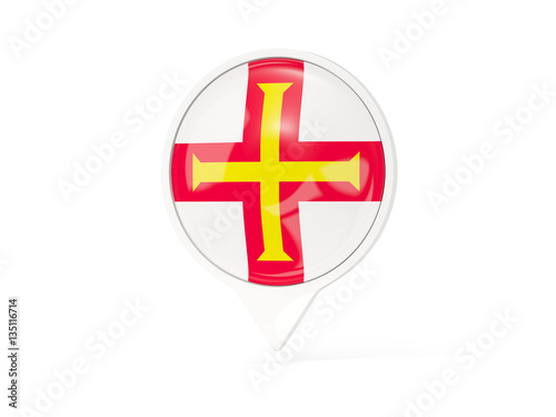 Free Download Round white pin with flag of guernsey - GFXLoad
