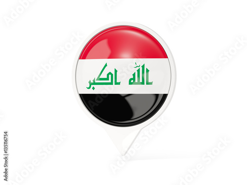 Round white pin with flag of iraq Free Download Round white pin with flag of iraq - GFXLoad
