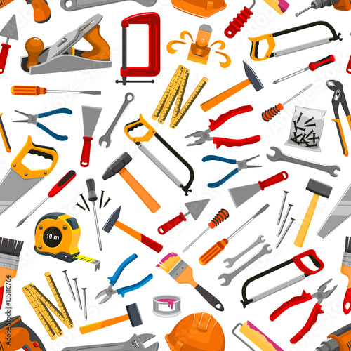 Building items seamless pattern background