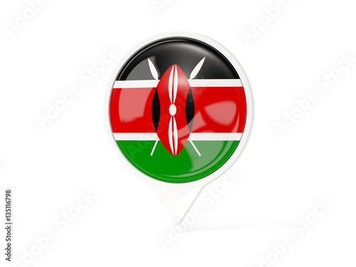 Free Download Round white pin with flag of kenya - GFXLoad
