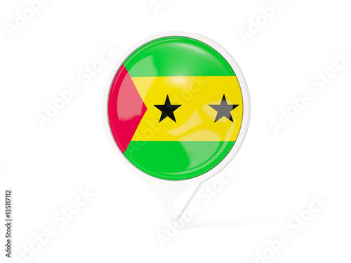 Free Download Round white pin with flag of sao tome and principe - GFXLoad