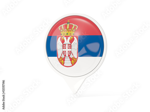 Free Download Round white pin with flag of serbia - GFXLoad
