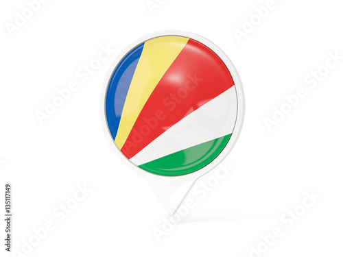 Free Download Round white pin with flag of seychelles - GFXLoad