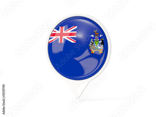 Free Download Round white pin with flag of south georgia and the south sandwic - GFXLoad