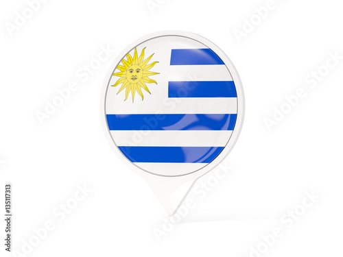 Round white pin with flag of uruguay Free Download Round white pin with flag of uruguay - GFXLoad