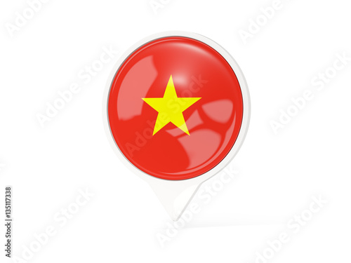 Free Download Round white pin with flag of vietnam - GFXLoad