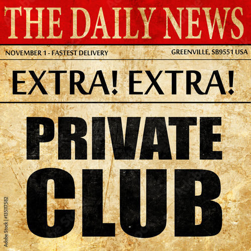 Wallpaper Mural private club, newspaper article text Torontodigital.ca