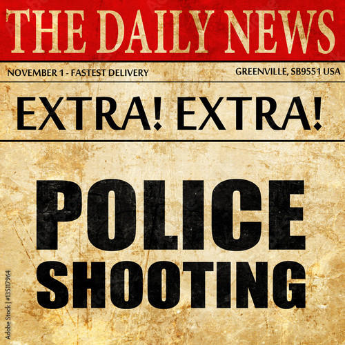 Wallpaper Mural police shooting, newspaper article text Torontodigital.ca