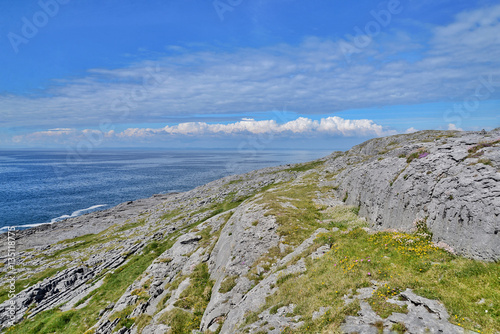 The rocky landscape of the Burren on the west coast of Ireland
