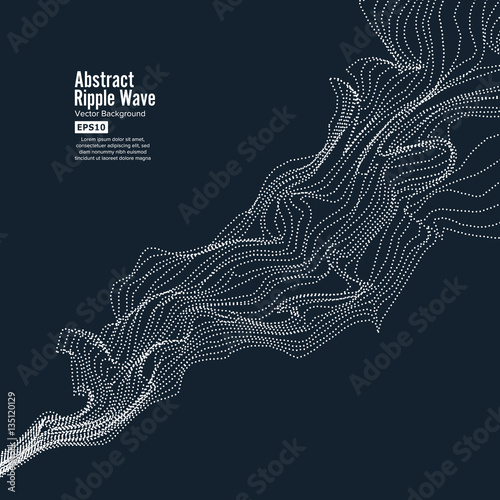 Wave Background. Ripple Grid. Modern Vector Illustration. Element Of Design photo
