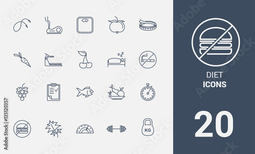 Diet line icons.