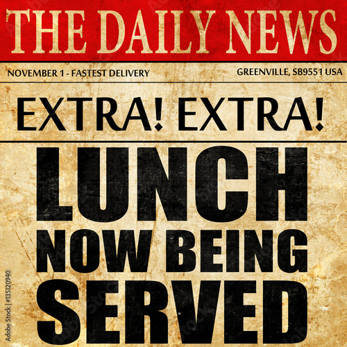 Wallpaper Mural lunch served, newspaper article text Torontodigital.ca
