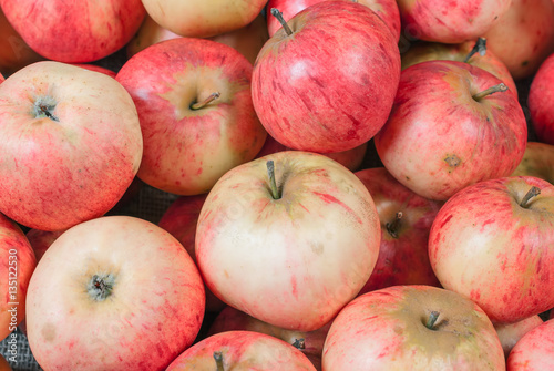 Fresh red apples closeup