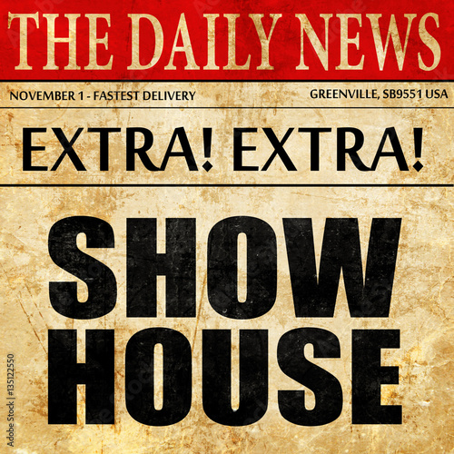 Wallpaper Mural show house, newspaper article text Torontodigital.ca