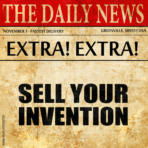 Wallpaper Mural sell your invention, newspaper article text Torontodigital.ca
