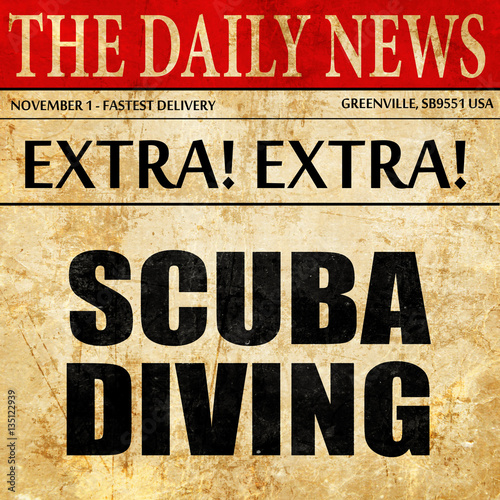 Wallpaper Mural scuba diving, newspaper article text Torontodigital.ca