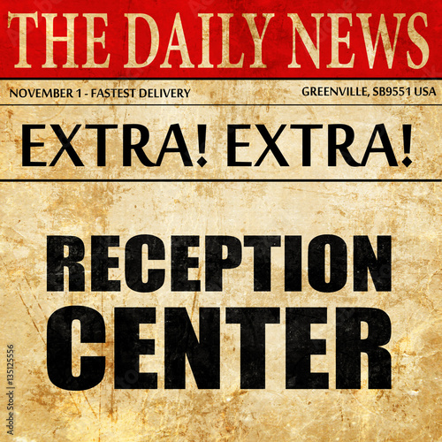 Wallpaper Mural reception center, newspaper article text Torontodigital.ca