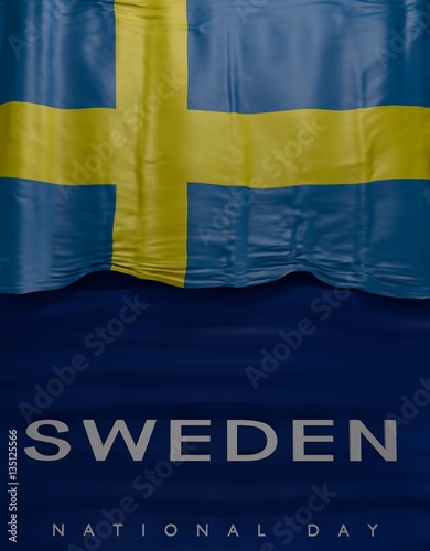 Flag Sweden Render, Swedish Flag (3D Render)