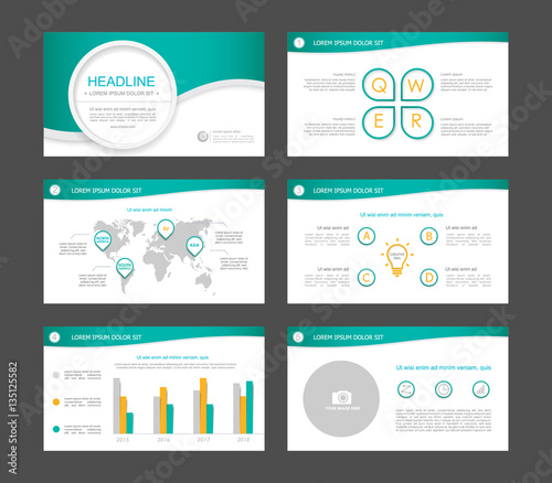 Infographic elements for presentation templates.