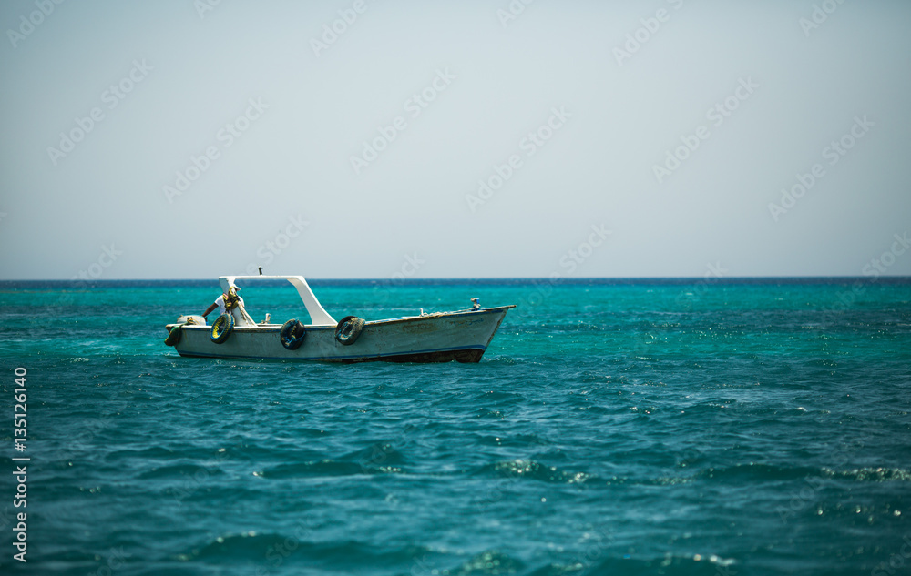 Naklejka premium boat in Red Sea Egypt