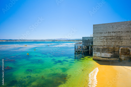 Beach & Old Building on Cannery Row in Monterey, California, USA