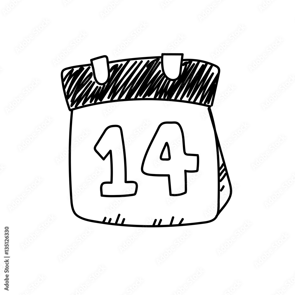 Freehand drawing 14 february illustration Freehand drawing 14 february illustration