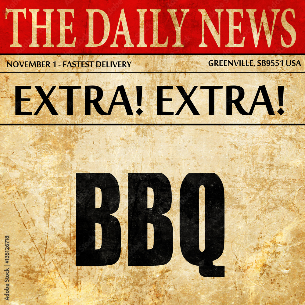 Obraz premium barbecue sign background, newspaper article text