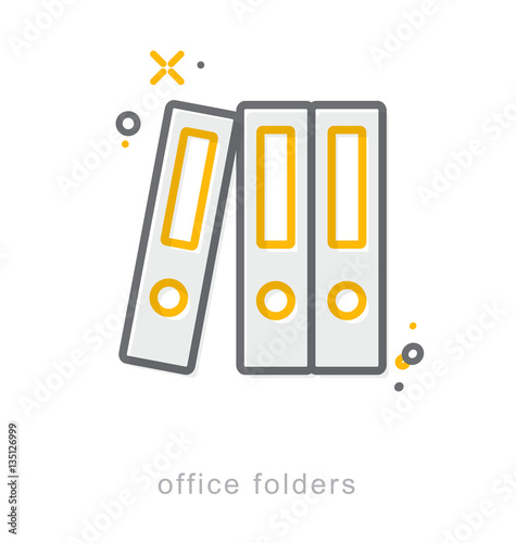 Thin line icons, Office folders
