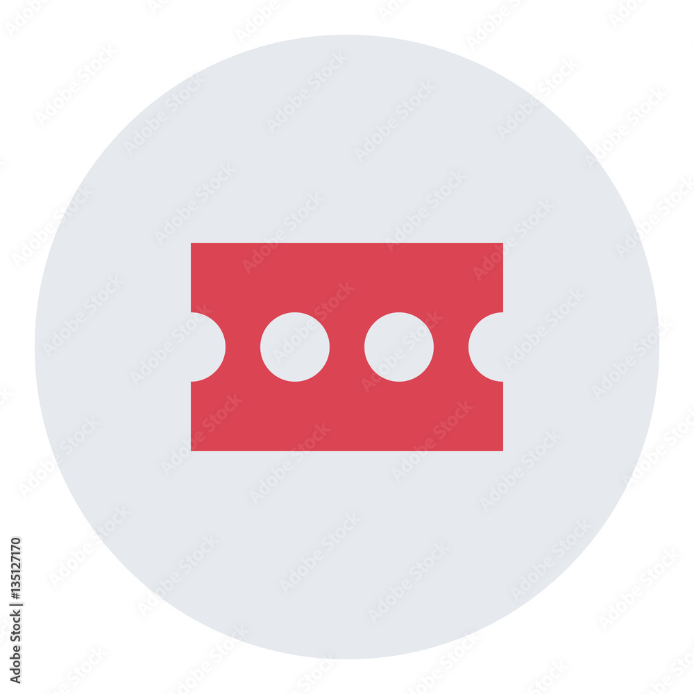 Ticket_Online icon - Flat design, glyph style icon - Red enclosed in a circle Ticket_Online icon - Flat design, glyph style icon - Red enclosed in a circle