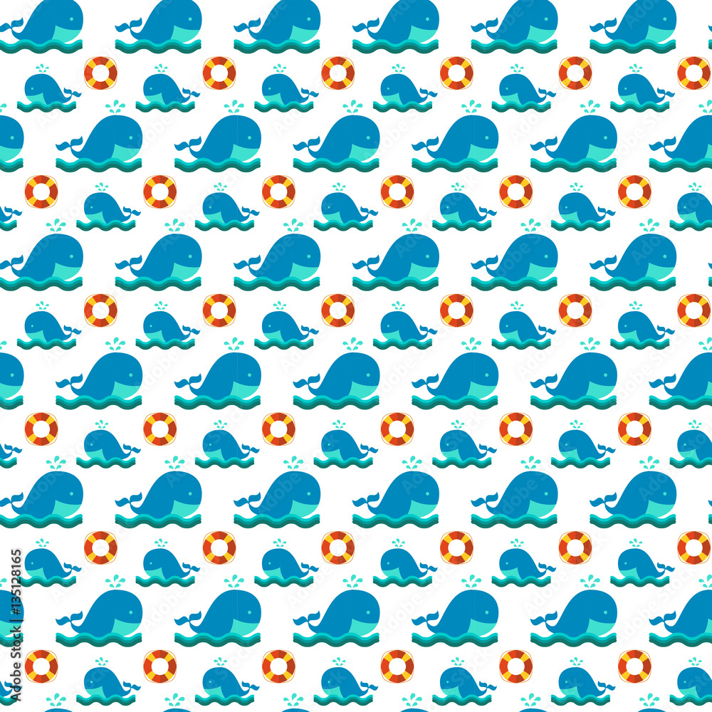 Obraz premium Seamless patterns nautical elements vector
