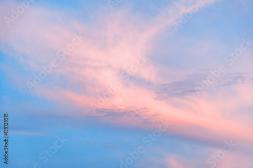 Fototapeta Naklejka Na Ścianę i Meble -  pink and blue sunset sky, pastel colour