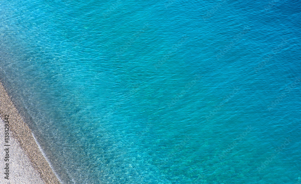 Aerial view of breaking ocean waves