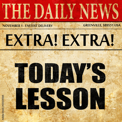 Wallpaper Mural today's lesson, newspaper article text Torontodigital.ca