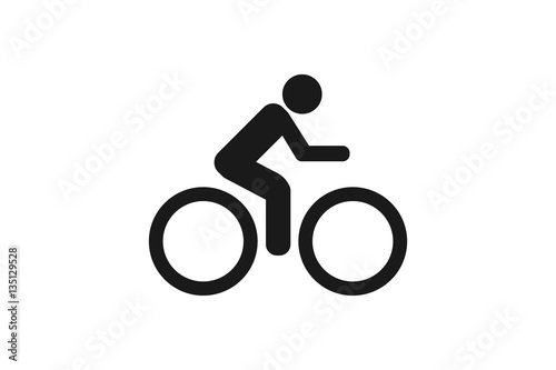 Fototapeta ikona roweru na białym tle
