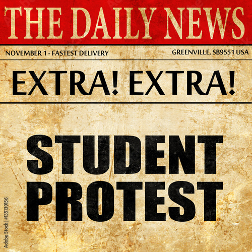Wallpaper Mural student protest, newspaper article text Torontodigital.ca