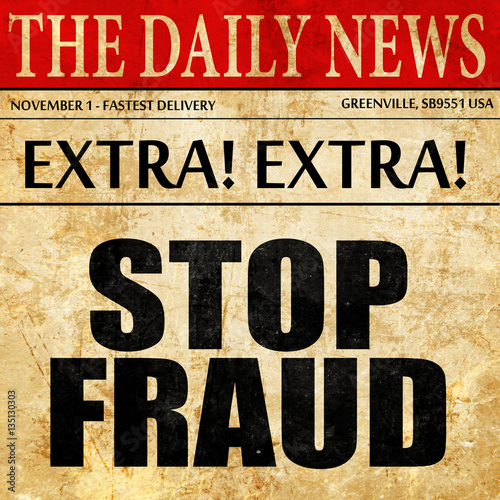 Wallpaper Mural stop fraud, newspaper article text Torontodigital.ca