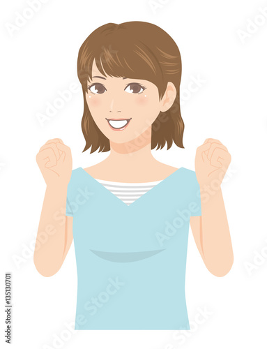 女性の表情 喜び 笑顔 