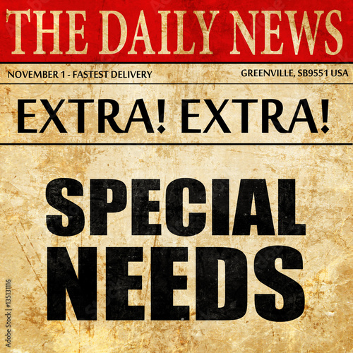 Wallpaper Mural special needs, newspaper article text Torontodigital.ca