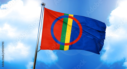 Bild auf Leinwand Sami people flag, 3D rendering