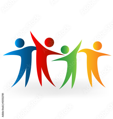Optimistic successful people logo 