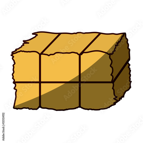 silhouette color with bale of hay with half shadow vector illustration