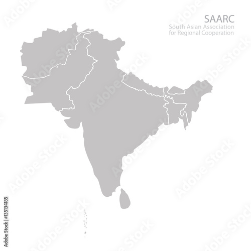Map of South Asian Association for Regional Cooperation (SAARC)