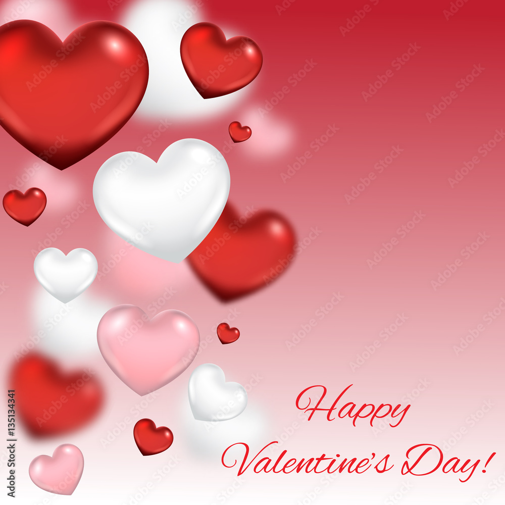 Valentine's day abstract background with hearts